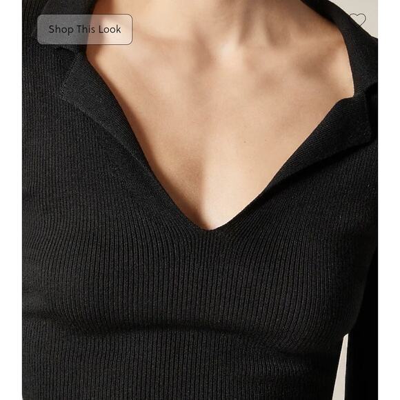 NWT J. Crew Fitted Pullover Sweater In TENCEL™ Lyocell Blend Black M *Flaw - Picture 2 of 10